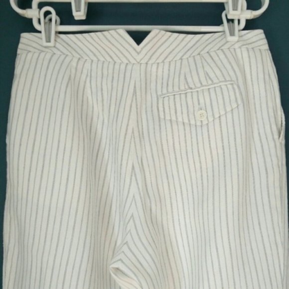 Gap White Pinstripe Linen Trouser pants - Picture 12 of 14